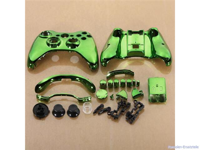XBOX 360 Controller Gehäuse für Wireless Controller, Farbe grün glänzend metallisch