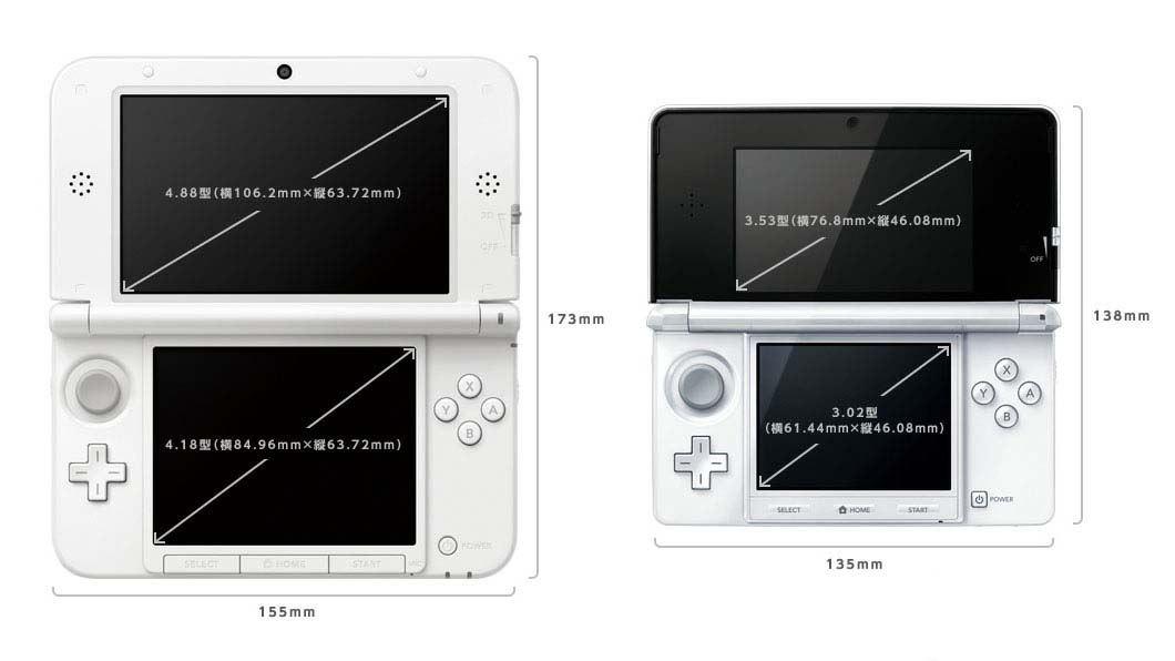 Größenvergleich 3DS XL zur kleineren 3DS