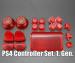 PS4 Modding Tasten Set, klar rot, 1. Gen. 001/011